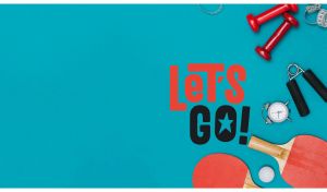 Let's Go! | Fitness Accessories on Vibrant Banner-Style Backdrops