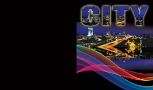 CITY | Urban Dreamscape in Purple Twilight on Black