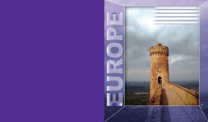 Tower of the Auerbach Castle in Germany on purple