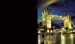City evening, illuminated Tower bridge at night