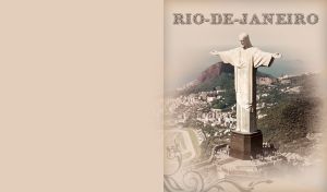 Vintage sepia image of Christ the Protector in Rio de Janeiro, Brazil