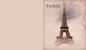 Vintage sepia image of Eiffel Tower in Paris, France