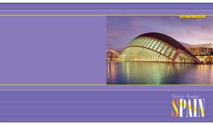 City of Arts and Sciences in Valencia at dusk against a violet backdrop