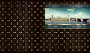 Panoramic City Views| Cityscapes on Black & Gold Patterns