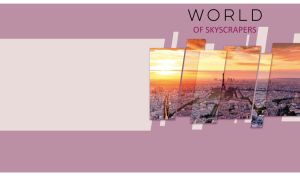 Aerial city view of Paris at sunset on multi panel canvas on pastel pink