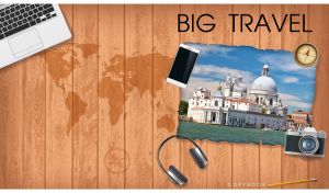 Big Travel | Jagged Edge Photos on Wood Planks Adorned with World Map