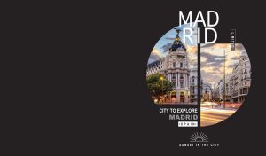 Sunset in the City | European Landmarks Framed in Split Circle Windows on Black