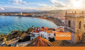 Peniscola from the top of Pope Luna's castle in Valencia, Spain