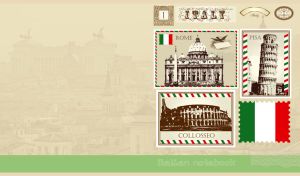 Stamp Collection | Iconic Landmarks on Vintage Sepia Backdrops
