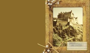 Castle in frame - Iron Age Edinburgh Castle, on the plug of volcano, 11th century