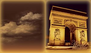 Arc de Triomphe with sepia overlay