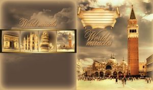 St. Mark Basilica in Venice with sepia overlay