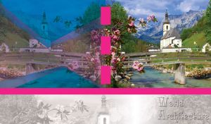 Parish Church of Saint Sebastian with old boardwalk bridge in the green hills