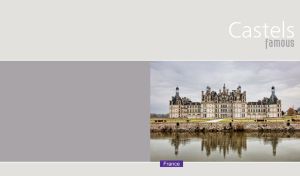 Chambord castle on an embankment on a pastel gray background