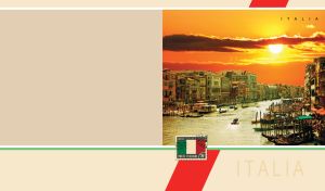 The Grand Canal in Venice, Italy on a beige postcard