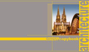 Cologne Cathedral and Hohenzollern Bridge in a yellow frame on a grey backdrop