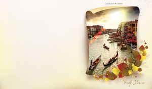 View of the of the Grand Canal in Venice in the daylight on a white backdrop