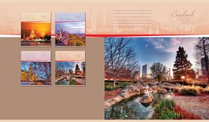 Evening view of the Central Park in Atlanta on a beige backdrop