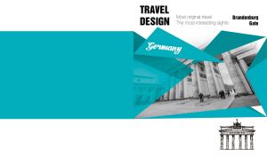 Black-and-white sight of the Brandenburg Gate in Germany on teal and white