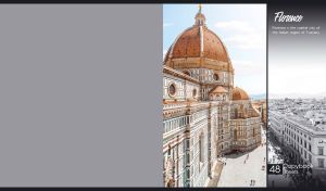 Cathedral of Saint Mary of the Flower on colored and black-and-white panels