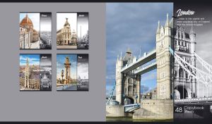 Tower Bridge and the River Thames on colored and black-and-white panels