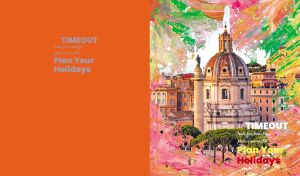 Vatican's St. Peter's Basilica art with orange-hued brushstroke framing