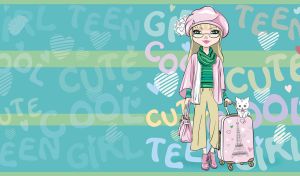 Cute Teen Girls | Stylish Adventures with Pets & without | On patterned pastel