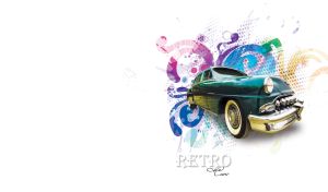 Retro Cars | Classic Vehicles on Colorful Stencils Against White
