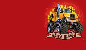 Super Trucks | Animated Bigfoot Monster Trucks on Bright Colors