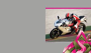 Riders in Motion | Bikers in Vibrant Suits on Gray