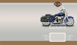 An exclusive blue and black chopper on a pastel gray background