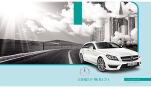 White four door sedan on a highway on a pastel teal background