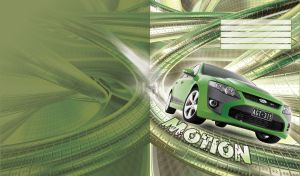 Sports car - green sedan in motion on an abstract green grey background with 3D tubes