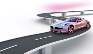 Road | Colors on a Winding Road on White Gradient Background