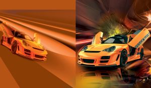 Charged with Energy | Sport Cars against Artistic Abstract Backdrops