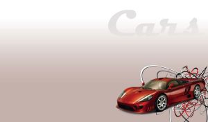 Red racing car on a brown background