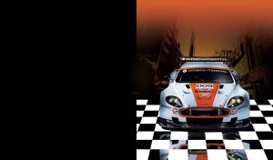 White racing car on a chessboard