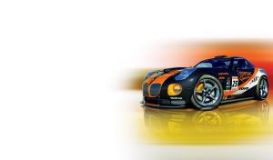 Vibrant Sports Cars | In colorful vignettes on white