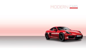 A red sports car with tinted windscreen on a grey and pastel red backdrop