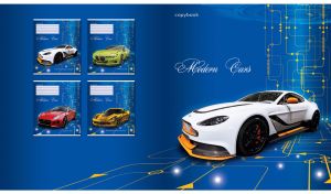 White luxury sports car on a blue background with high tech style pattern