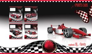 Red and white F1 car on black and white gradient with checkered pattern design