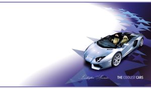 Coolest metallic sports car on a starry track against violet to white gradient