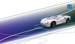 Wimbledon white concept car on a navy-green track against a white backdrop