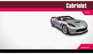 Luxury sports cabriolet on a white grid paper backdrop