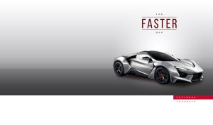 Luxury silver metallic super sports car on a grey gradient