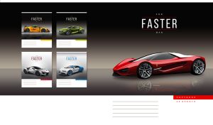 Luxury scarlet red supercar on a black gradient