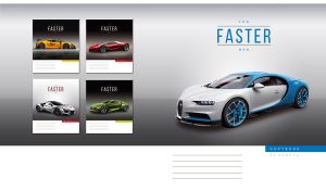 Luxury white and blue hypercar on a grey gradient