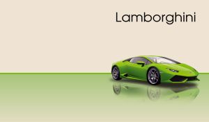 Lime green luxury sports car on a split background in beige and green colors
