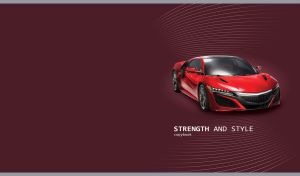 Stylish red sports coupe car on a sangria-purple backdrop