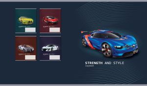 Stylish orange concept supercar on a dark teal backdrop